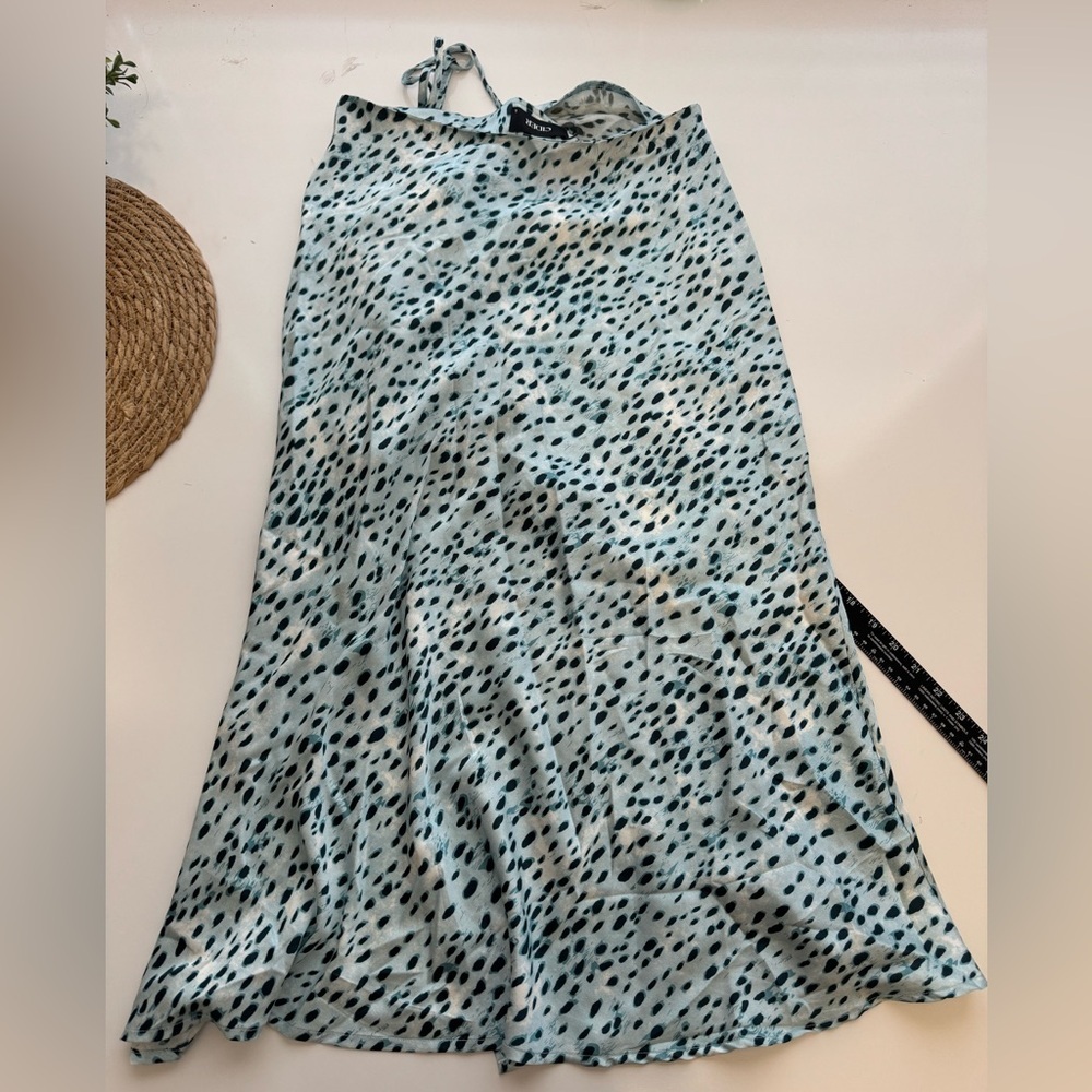 CIDER Blue Spot‎ Leopard Print Drawstring Split M… - image 9